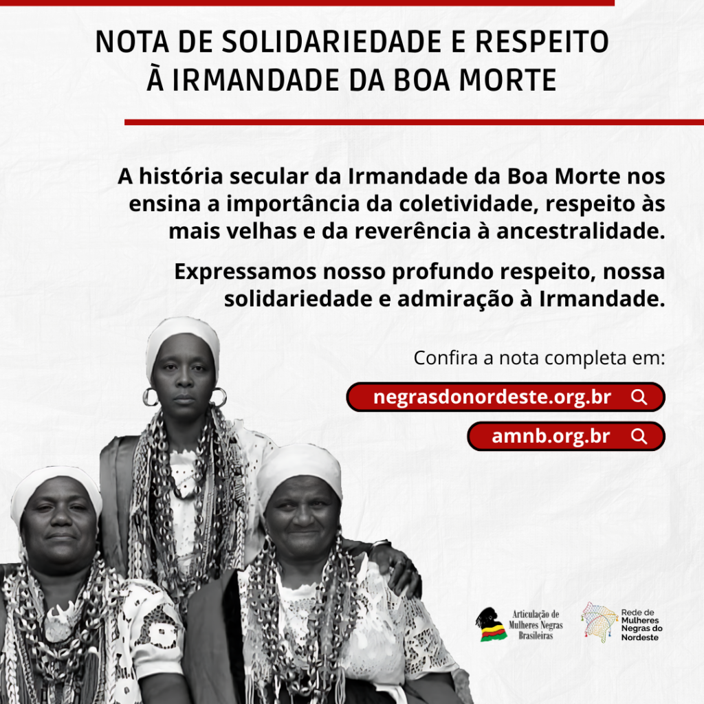 Nota de Solidariedade e Respeito à Irmandade da Boa Morte